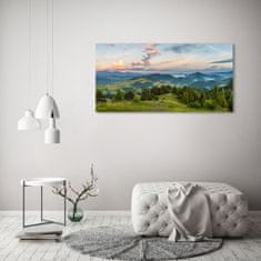 Wallmuralia Foto obraz skleněný horizontální Panorama Pienin 125x50 cm 4 úchytky