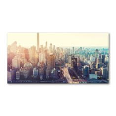 Wallmuralia Foto obraz fotografie na skle New York ptačí pohled 100x70 cm 2 úchytky