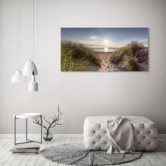 Wallmuralia Foto obraz skleněný horizontální Mořské duny 125x50 cm 4 úchytky