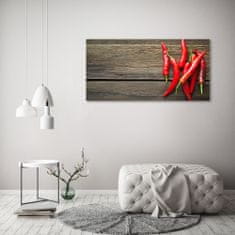 Wallmuralia Foto obraz skleněný horizontální Chilli papričky 125x50 cm 2 úchytky