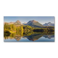 Wallmuralia Foto obraz fotografie na skle Panorama Tatry 140x70 cm 2 úchytky