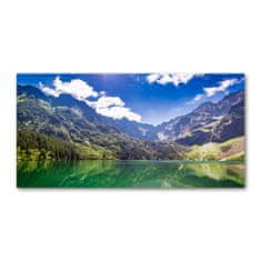 Wallmuralia Foto obraz skleněný horizontální Mořské oko Tatry 125x50 cm 2 úchytky