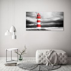 Wallmuralia Foto obraz fotografie na skle Maják 125x50 cm 4 úchytky