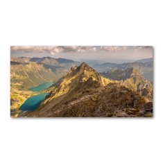 Wallmuralia Fotoobraz na skle Mořské oko Tatry 125x50 cm 2 úchytky