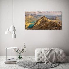 Wallmuralia Fotoobraz na skle Mořské oko Tatry 125x50 cm 2 úchytky