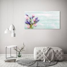 Wallmuralia Foto obraz sklo tvrzené Levandule na stromě 125x50 cm 2 úchytky