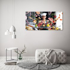 Wallmuralia Foto obraz fotografie na skle Kuchař recept 125x50 cm 4 úchytky