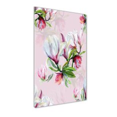 Wallmuralia Vertikální Foto-obrah sklo tvrzené Magnolie 50x100 cm 4 úchytky