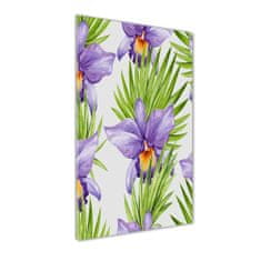 Wallmuralia Vertikální Foto obraz skleněný svislý Orchidej a palmy 50x125 cm 2 úchytky