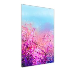 Wallmuralia Vertikální Foto obraz sklo tvrzené Květy višně 60x120 cm 2 úchytky