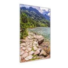 Wallmuralia Vertikální Fotoobraz na skle Mořské oko Tatry 70x140 cm 2 úchytky