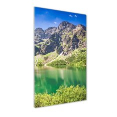 Wallmuralia Vertikální Fotoobraz na skle Mořské oko Tatry 60x120 cm 2 úchytky