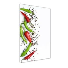 Wallmuralia Vertikální Foto obraz skleněný svislý Chilli papričky 50x100 cm 2 úchytky