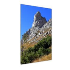 Wallmuralia Vertikální Fotoobraz na skle malý Giewont Tatry 50x100 cm 4 úchytky