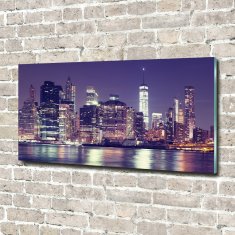 Wallmuralia Moderní foto obraz na stěnu New York noc 140x70 cm 4 úchytky