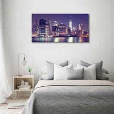 Wallmuralia Moderní foto obraz na stěnu New York noc 100x50 cm 2 úchytky