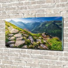 Wallmuralia Foto obraz fotografie na skle Východ slunde Tatry 140x70 cm 2 úchytky