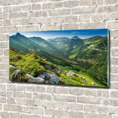 Wallmuralia Foto obraz skleněný horizontální Úsvit v Tatrách 120x60 cm 4 úchytky