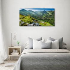 Wallmuralia Foto obraz skleněný horizontální Úsvit v Tatrách 120x60 cm 4 úchytky