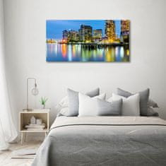 Wallmuralia Foto-obraz fotografie na skle New York noc 100x50 cm 2 úchytky