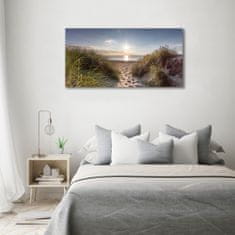 Wallmuralia Foto obraz skleněný horizontální Mořské duny 100x50 cm 2 úchytky
