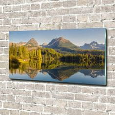 Wallmuralia Foto obraz fotografie na skle Panorama Tatry 140x70 cm 2 úchytky