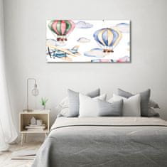 Wallmuralia Foto-obrah sklo tvrzené Letadla a balony 100x50 cm 2 úchytky