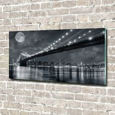 Wallmuralia Moderní skleněný obraz z fotografie Brooklynský most 120x60 cm 4 úchytky