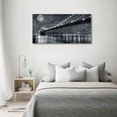 Wallmuralia Moderní skleněný obraz z fotografie Brooklynský most 120x60 cm 4 úchytky