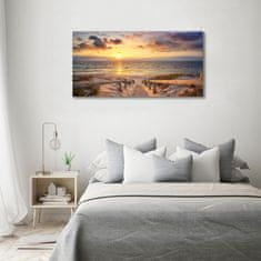 Wallmuralia Foto obraz skleněný horizontální Stezka na pláž 100x50 cm 2 úchytky