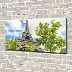 Wallmuralia Foto obraz fotografie na skle Eiffelova věž Paříž 120x60 cm 2 úchytky