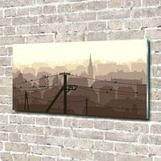 Wallmuralia Foto obraz skleněný horizontální Město linie 140x70 cm 2 úchytky