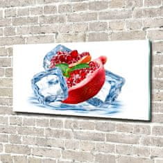 Wallmuralia Foto obraz skleněný horizontální Granátové jablko s ledem 120x60 cm 2 úchytky