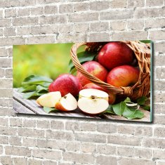 Wallmuralia Fotoobraz na skle Jablka v košíku 100x50 cm 2 úchytky