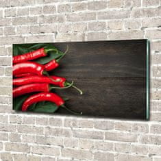 Wallmuralia Foto-obrah sklo tvrzené Chilli papričky 140x70 cm 2 úchytky