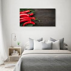 Wallmuralia Foto-obrah sklo tvrzené Chilli papričky 120x60 cm 4 úchytky