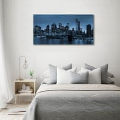 Wallmuralia Foto obraz fotografie na skle New York noc 120x60 cm 2 úchytky