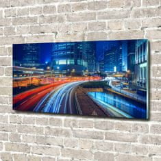 Wallmuralia Foto-obraz fotografie na skle Noční Hongkong 120x60 cm 4 úchytky