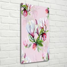 Wallmuralia Vertikální Foto-obrah sklo tvrzené Magnolie 50x100 cm 4 úchytky