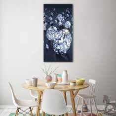 Wallmuralia Vertikální Foto-obrah sklo tvrzené Diamanty 50x100 cm 4 úchytky