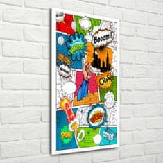 Wallmuralia Vertikální Moderní skleněný obraz z fotografie Komix 50x100 cm 4 úchytky