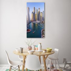 Wallmuralia Vertikální Foto obraz sklo tvrzené Zátoka Dubaj 50x100 cm 4 úchytky