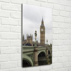 Wallmuralia Vertikální Foto obraz fotografie na skle Big Ben Londýn 50x100 cm 2 úchytky