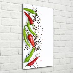 Wallmuralia Vertikální Foto obraz skleněný svislý Chilli papričky 50x100 cm 2 úchytky