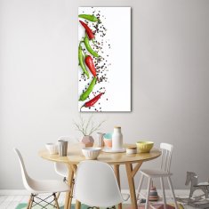 Wallmuralia Vertikální Foto obraz skleněný svislý Chilli papričky 50x100 cm 2 úchytky