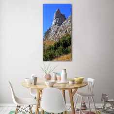 Wallmuralia Vertikální Fotoobraz na skle malý Giewont Tatry 50x100 cm 4 úchytky