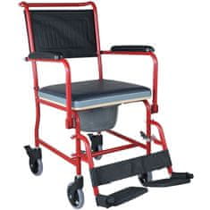 Caremax Pojízdná toaletní židle skládací 2v1 s invalidním vozíkem