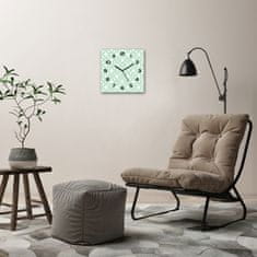 Wallmuralia Skleněné hodiny na stěnu Geometrické pozadí černé 30x30 cm