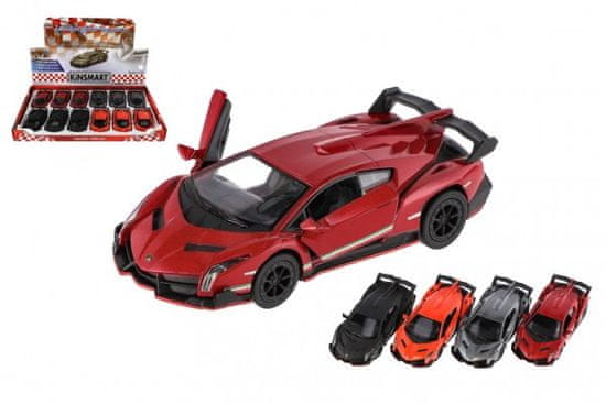 Kinsmart Auto Lamborghini Veneno kov/plast 13cm na zpětné natažení