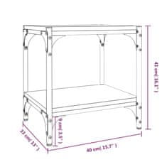 Greatstore TV skříňka černá 40x33x41 cm kompozitní dřevo a ocel